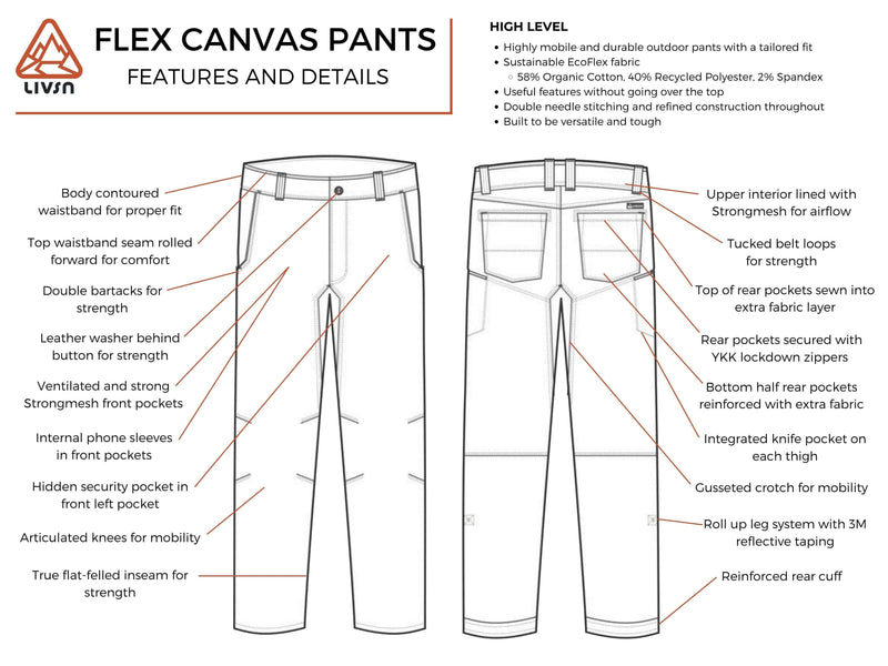 Flex Canvas Pants Navy